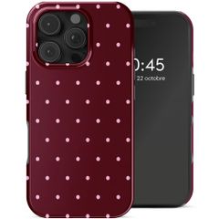 Selencia Coque arrière Vivid avec MagSafe Apple iPhone 16 Pro - Happy Dots Burgundy