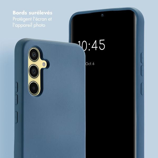 Selencia Coque avec dragonne de luxe Samsung Galaxy A54 (5G) - Bleu