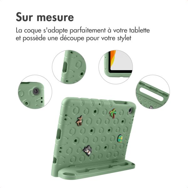 imoshion Coque kidsproof avec poupées amovibles Samsung Galaxy Tab A11 Plus / A9 Plus - Olive Green
