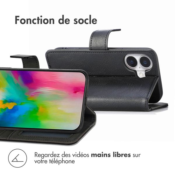 imoshion Étui de téléphone portefeuille Luxe iPhone 16 - Noir