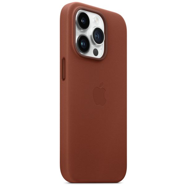 Apple Coque Leather MagSafe Apple iPhone 14 Pro - Umber