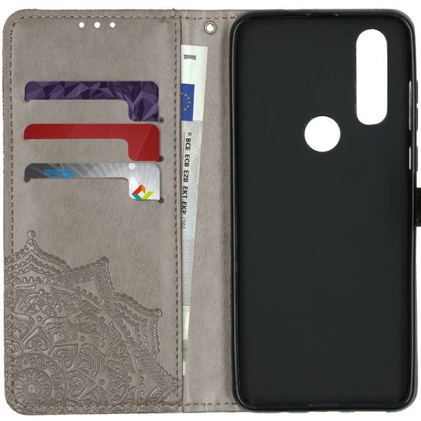 Etui de téléphone Mandala Motorola One Action - Gris