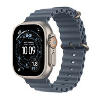 Apple Bracelet Ocean Apple Watch Series 1 t/m 11 / SE / Ultra (44/45/46/49 mm) - Anchor Blue / Natural Titanium