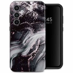 Selencia Coque arrière Vivid Tough Samsung Galaxy A35 - Chic Marble Black