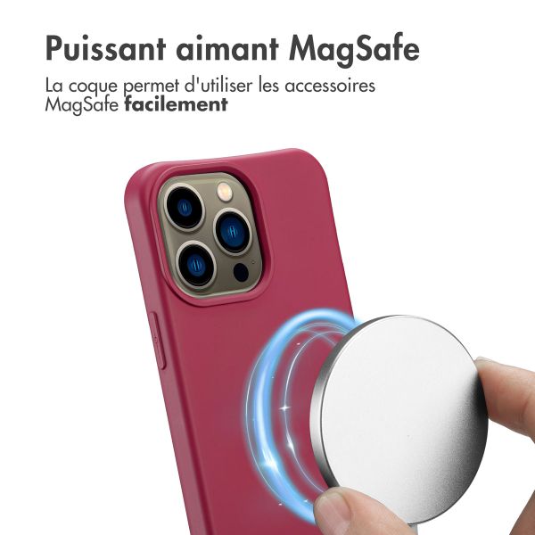 imoshion Coque arrière Color avec cordon amovible et MagSafe Apple iPhone 13 Pro - Raspberry
