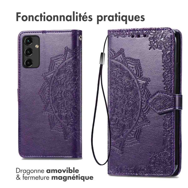 imoshion Etui de téléphone portefeuille Mandala Samsung Galaxy A14 (5G/4G) - Violet