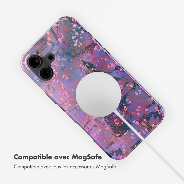 Selencia Coque arrière Vivid avec MagSafe Apple iPhone 16 - Fresh Paint Flower Orange