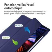 imoshion Coque tablette rigide Trifold Apple iPad Pro 12.9 (2018/2020/2021/2022) - Bleu foncé