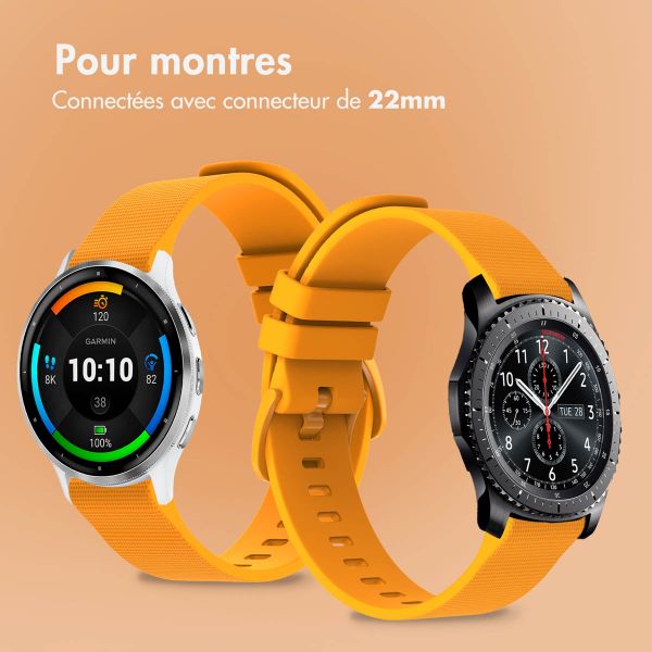 imoshion Bracelet sport en silicone avec boucle - Connexion universelle 22 mm - Orange