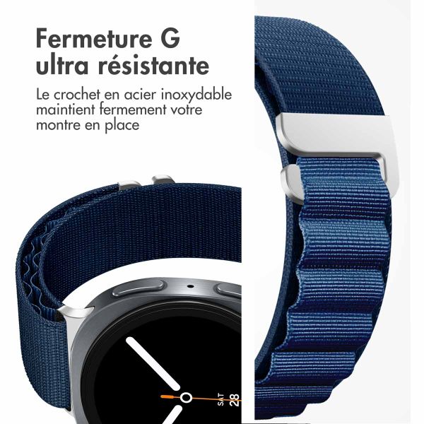 imoshion Bracelet en nylon Alpine Samsung Galaxy Watch 8 (40/44mm) / Classic (46mm) - Bleu foncé