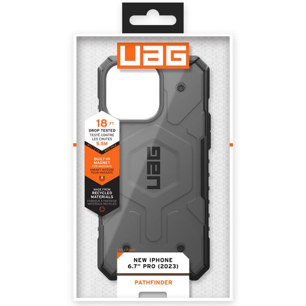 UAG Coque Pathfinder MagSafe iPhone 15 Pro Max - Argent