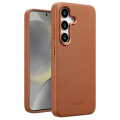 Accezz Coque arrière en cuir avec Magsafe Samsung Galaxy S25 Plus - Sienna Brown