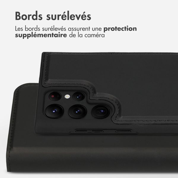 Accezz Étui de téléphone portefeuille en cuir de qualité supérieure 2 en 1 Samsung Galaxy S22 Ultra - Noir