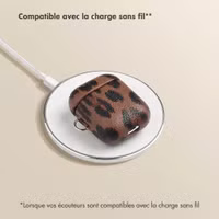 Selencia Coque Sabi motif panthère  Apple Airpods 1 / 2 - Mocha Brown