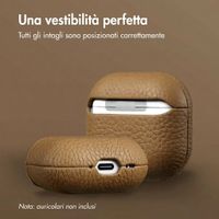 Accezz Coque en cuir véritable  Apple Airpods 4 - Taupe