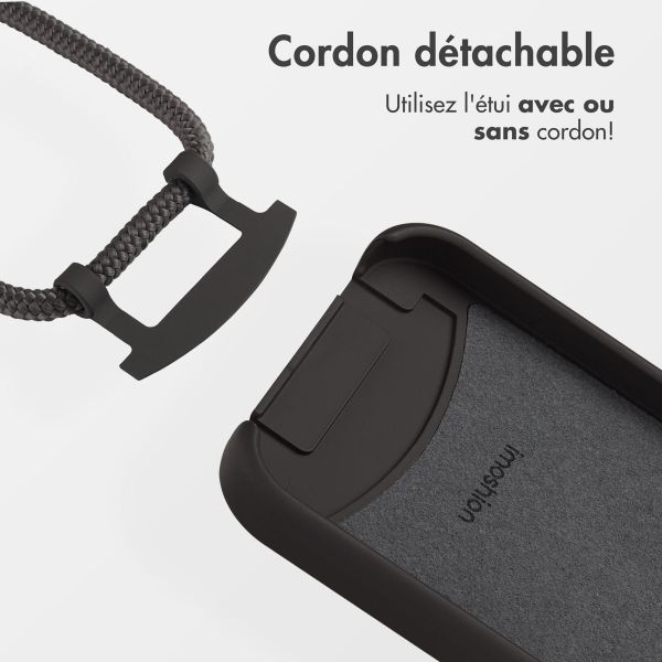 imoshion Coque arrière Color avec cordon amovible et MagSafe Apple iPhone 14 - Black Coffee