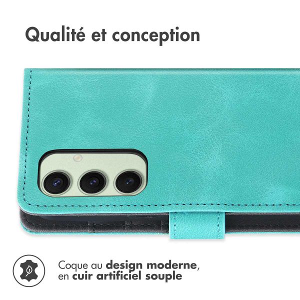 imoshion Etui de téléphone portefeuille avec cordon Samsung Galaxy S24 FE - Turquoise