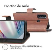 imoshion Étui de téléphone portefeuille Luxe Motorola Moto G60 - Brun