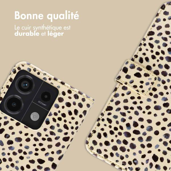 imoshion Étui de télephone portefeuille Design Xiaomi Redmi Note 13 Pro (5G) / Poco X6 - Black And White Dots
