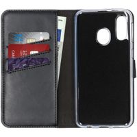 Selencia Étui portefeuille en cuir véritable Samsung Galaxy A40 - Noir