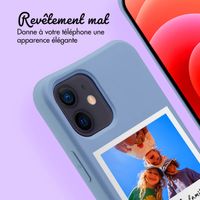 Coque de couleur personnalisée MagSafe avec cordon amovible et Polaroid iPhone 12 Pro - Ash Blue