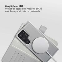 Selencia Étui portefeuille amovible Olyn avec MagSafe Samsung Galaxy S24 Ultra - Gris