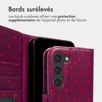 imoshion Étui de télephone portefeuille Design Samsung Galaxy S23 - Crush Check Coral Dust