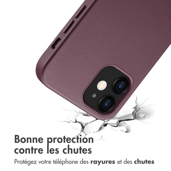 Accezz Coque arrière en cuir avec MagSafe Apple iPhone 12 (Pro) - Heath Purple