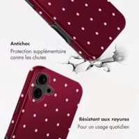 Selencia Coque arrière Vivid Apple iPhone 16 - Happy Dots Burgundy