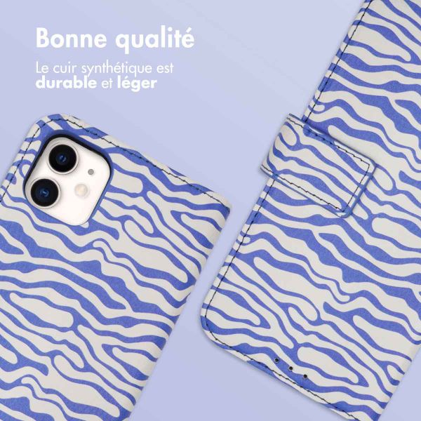 imoshion Étui de télephone portefeuille Design Apple iPhone 11 - White Blue Stripes