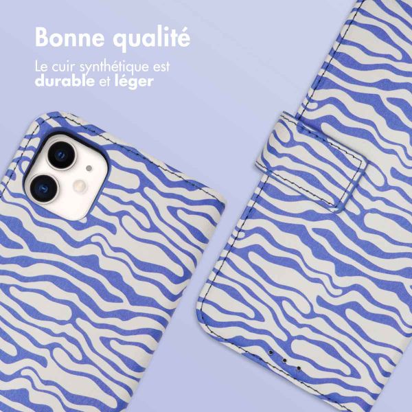 imoshion ﻿Étui de téléphone portefeuille Design iPhone 11 - White Blue Stripes