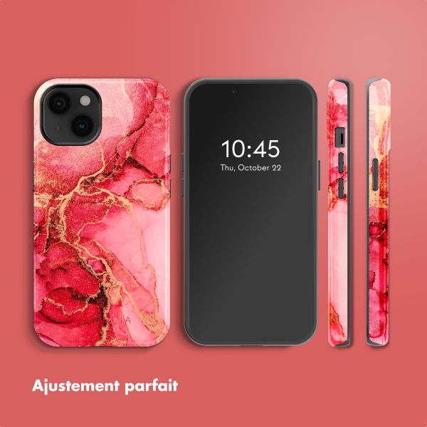 Selencia Coque arrière Vivid Tough avec MagSafe iPhone 14 - Rosy Marble