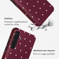 Selencia Coque arrière Vivid avec MagSafe Samsung Galaxy S25 - Happy Dots Burgundy
