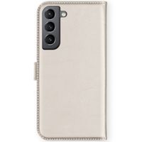 Selencia Étui de téléphone portefeuille en cuir véritable S21 FE - Gris