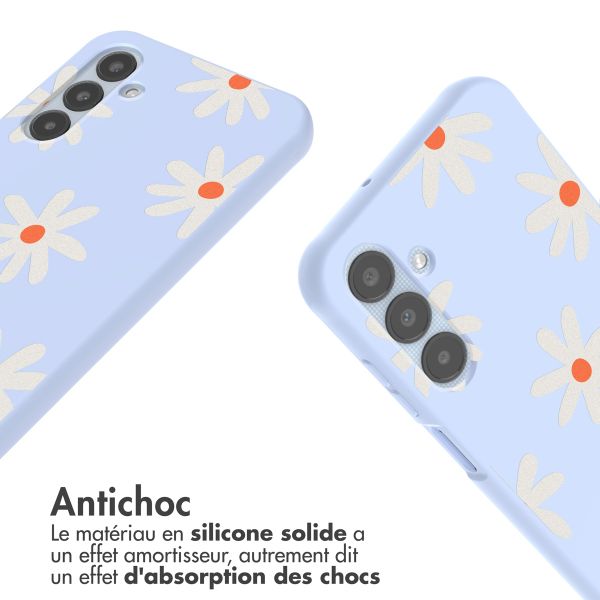 imoshion Coque design en silicone avec cordon Samsung Galaxy A25 (5G) - Lila Flower Distance