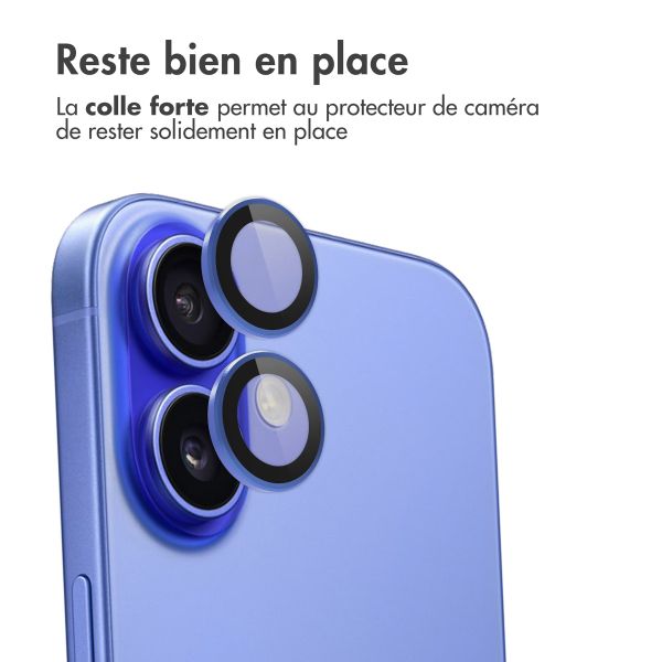 imoshion Lot de 2 protections d'objectif de caméra Apple iPhone 16 / 16 Plus - Ultramarine