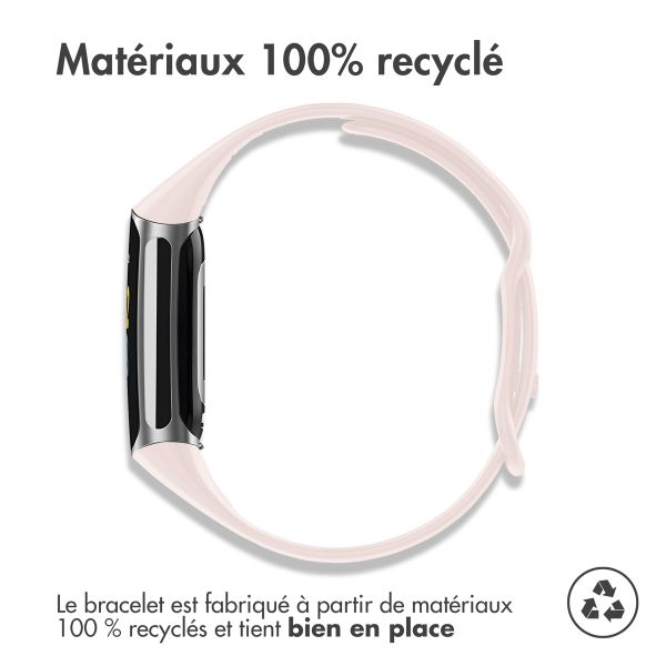 imoshion Bracelet sportif en silicone Fitbit Charge 5 / Charge 6 - Rose / Blanc