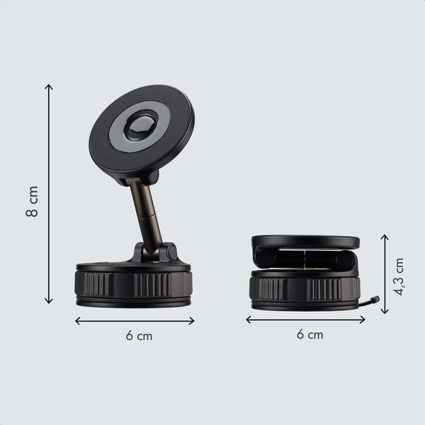 imoshion Support de téléphone pour voiture avec MagSafe - rotatif à 360° - avec ventouse - magnétique - universel - noir