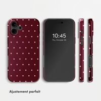 Selencia Coque arrière Vivid Apple iPhone 16 - Happy Dots Burgundy