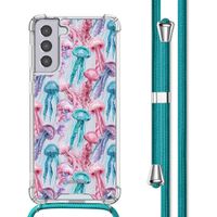 imoshion Coque Design avec cordon Samsung Galaxy S21 Plus - Jellyfish Watercolor