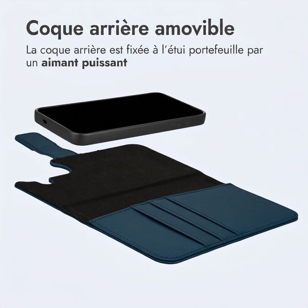 imoshion Étui portefeuille luxe 2-en-1 amovible Samsung Galaxy S25 - Bleu