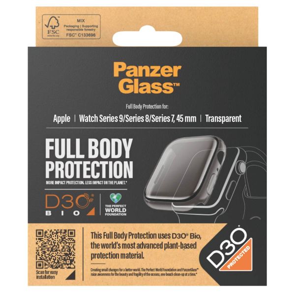 PanzerGlass Coque Full Body Apple Watch Series 9 - 45 mm - Transparent