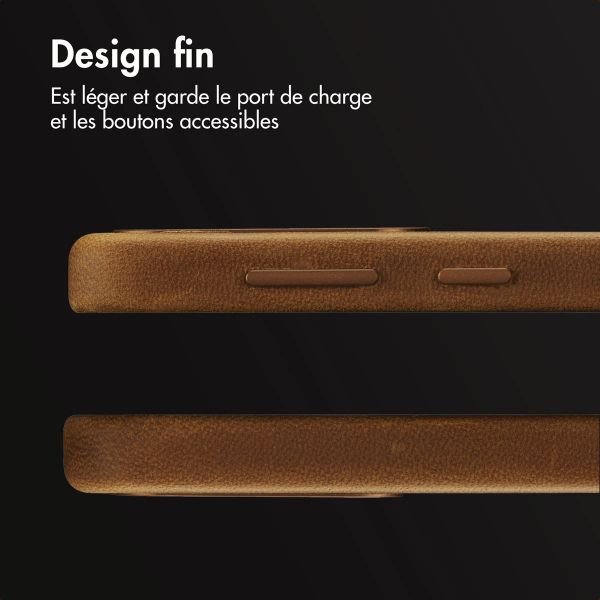 Accezz Coque MagSafe en cuir vintage Samsung Galaxy S24 / S25 - Tabacco Cognac