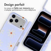 imoshion Coque design en silicone avec cordon Apple iPhone 17 Pro - Lila Flower Distance