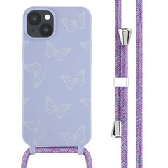 imoshion Coque design en silicone avec cordon Apple iPhone 14 Plus - Butterfly
