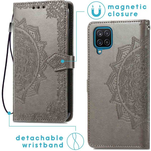 imoshion Etui de téléphone portefeuille Mandala Samsung Galaxy M22 / A22 (4G) - Gris