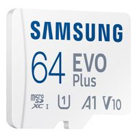 Samsung EVO Plus microSD 2024 - 64GB - Inclus un adaptateur SD - UHS-I/U3/Full HD/4K UHD