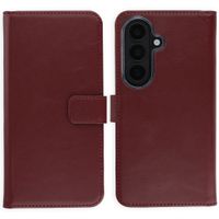 Selencia Étui portefeuille en cuir véritable Samsung Galaxy S26 - Burgundy