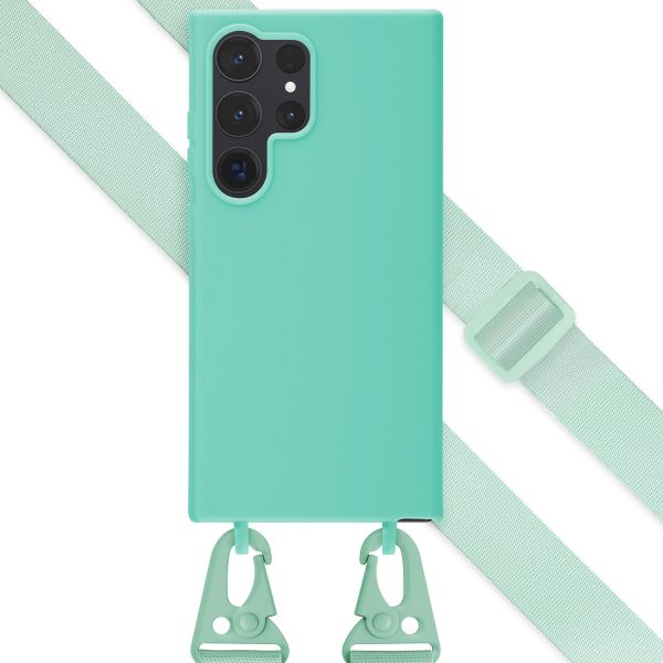 Selencia Coque silicone avec cordon amovible Samsung Galaxy S24 Ultra - Turquoise