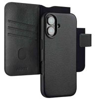 Accezz Étui de téléphone portefeuille en cuir 2-en-1 avec MagSafe Apple iPhone 16 - Onyx Black